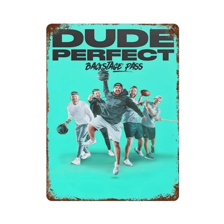 8x12 Inch Dude Perfect Tin Metal Decorative Wall Paintings - Vintage Artwork for Home Decor