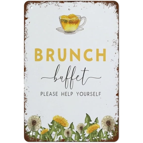 8x12 Inch Easter Brunch Sign Spring Sign Spring Party Brunch Bar Aluminum Sign Vintage Funny Signs Wall Art Decor Plaque Gift For Home Kitchen Bathroom Restaurant Garden Decorations