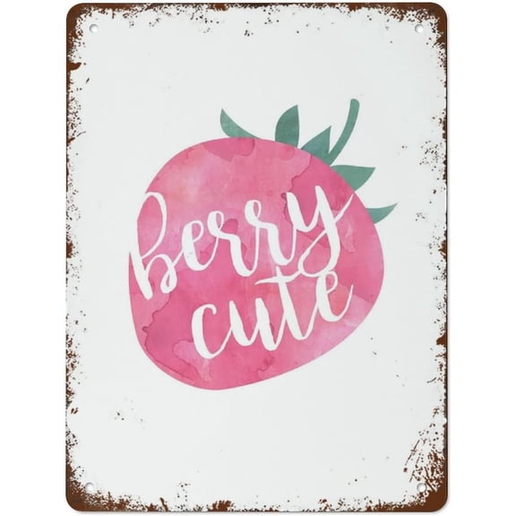 8x12 Inch Funny Vintage Wall Sign Decor Strawberry Nursery Print Nursery Print Fruit Print For Home Kitchen Wall Bar Coffee Shop Decoration A Gift For Your Cousins