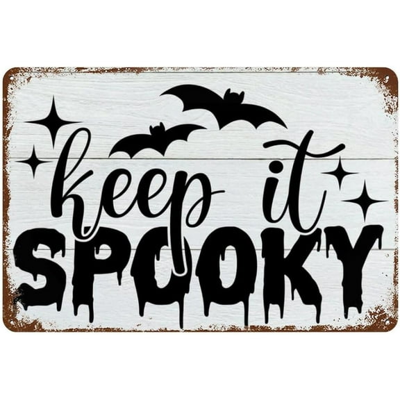 8x12 Inch Keep It Spooky Happy Halloween Retro Sign Cute Metal Sign Halloween Festival Best Gifts For Women Men Friend Bedroom Cafe Bar Bathroom Wall Decoration Vintage