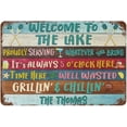 thumbnail image 1 of 8x12 Inch Lake House Metal Sign,On Lake Time Wall Decor,Lake House Decor,Lake House Wall Art For Living Room Farmhouse Cafe Home Coffee Bar Pub Kitchen Bathroom Garden Yard Funny Wall Art Decor, 1 of 6