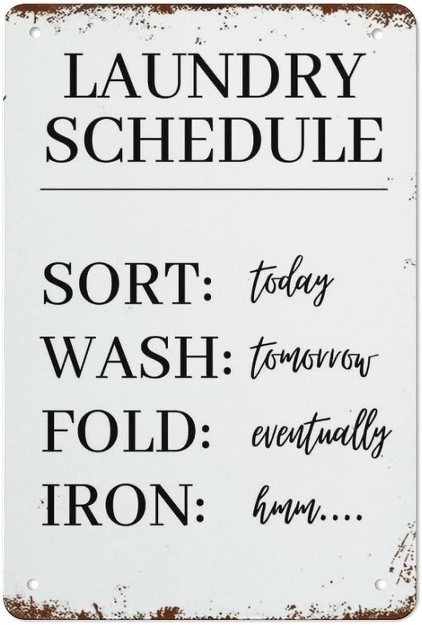 8x12 Inch Laundry Signs Laundry Schedule Laundry Room Decor Metal Signs ...