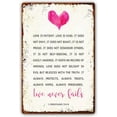 thumbnail image 1 of 8x12 Inch Love Is Patient Love Is Kind Love Never Fails, 1 Corinthians 13 4-8 Metal Tin Sign Bible Verses Wall Decor Scripture Wall Art Kitchen Rectangular Pictures Wall Plaque, 1 of 6