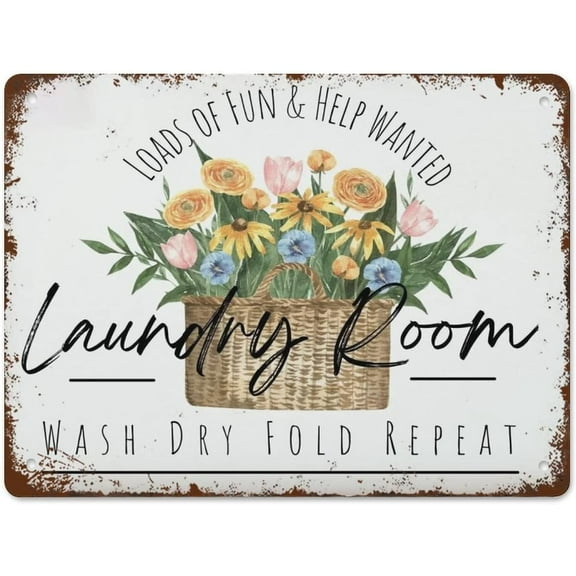 8x12 Inch Metal Tin Sign Vintage Metal Signs Laundry Sign Spring Laundry Decor Laundry Room Vintage Wall Decor Retro Art Tin Sign Funny Decorations For Home Bar Pub Cafe Farm Room Metal Poster