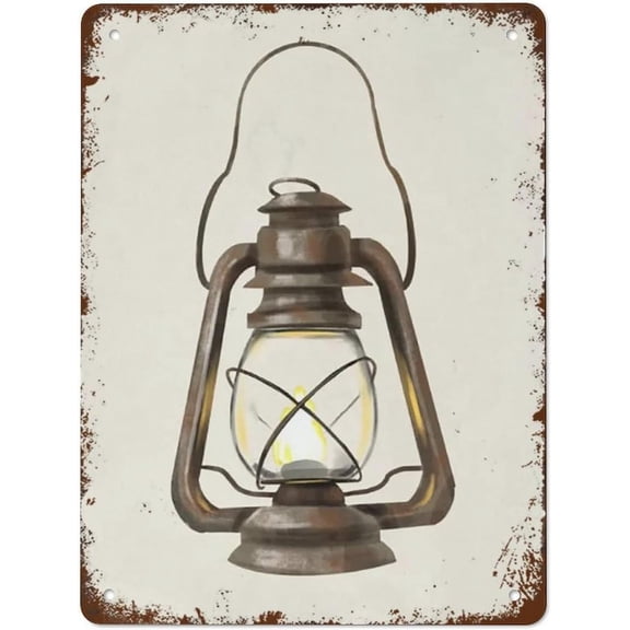 8x12 Inch Metal Tin Sign Vintage Signs Camp Lantern Art Vintage Wall Decor Retro Art Tin Sign Funny Decorations For Home Bar Pub Cafe Farm Room Metal Poster