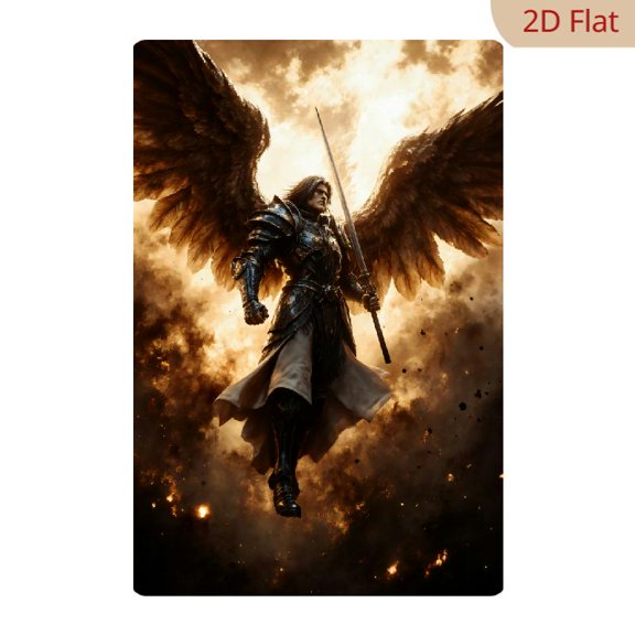 8x12 Inch Metal Wall Art, Angel Warrior Holding Sword Fantasy Graphic Poster, Rectangular Metal Decor 1pc for Home Bedroom Office Wall Decoration