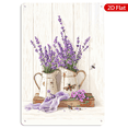 8x12 Inch Metal Wall Art Rectangular Vintage Lavender Flower Pitchers ... - Rusted Metal Accents Decoration