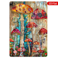 Picture Idea: 8X12 Inch Metal Wall Art Whimsical Mushroom Forest Folk Art