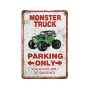 8x12 Inch Monster Truck Room Decor For Boys Monster Jam Bedroom Sign Tin Metal Decorative Wall Paintings - Vintage Artwork for Home Decor