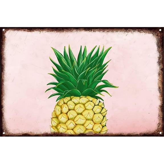8x12 Inch Pineapple Poster Kitchen Wall Art Tropical Fruit Decor Goth Gothic Pagan Country Rustic Vintage Metal Tin Sign Wall Decor Shabby Chic Home Decor Garden Signs Bathroom Decor Signs.