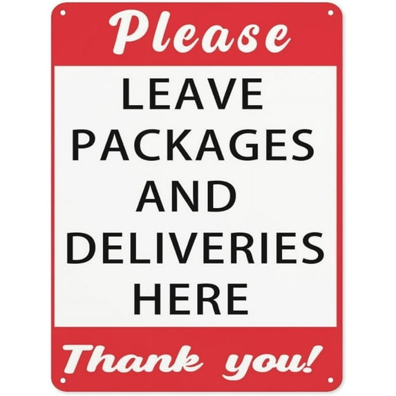 8x12 Inch Please Leave Packages And Deliveries Here Metal Sign Package Wall Decor For Indoor Outdoor Use For Front Door Business Package Delivery Sign