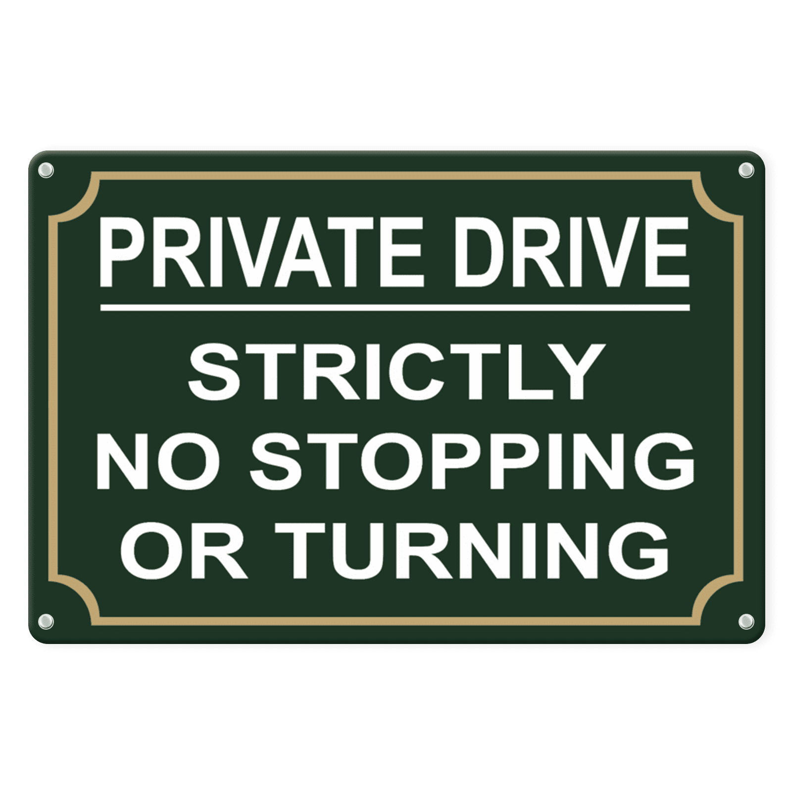8x12 Inch Private Drive Strictly No Stopping Turning Aluminum Warning ...