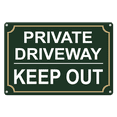 8x12 Inch Private Driveway Keep Out Aluminum Warning Sign (Green ...