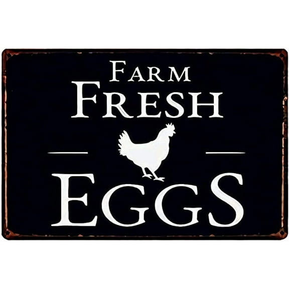 8x12 Inch Retro Metal Tin Sign Funny Farm Fresh Eggs Chicken Coop Painting Outdoor Fence Rules Sign For Home Cave Garage Bar Wall Decor Vintage Metal Sign Suitable For Bedroom Restaurant