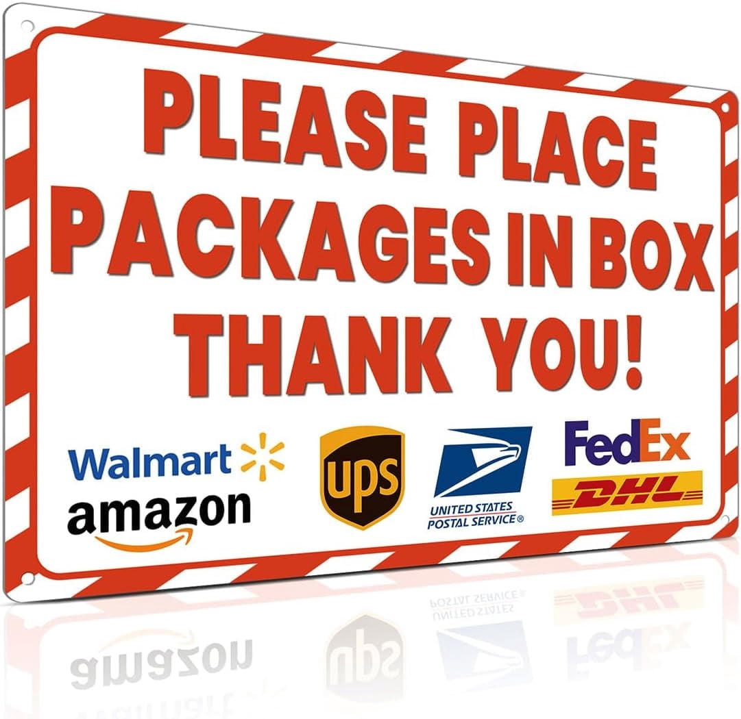 8x12 Inch Rust-Free Aluminum Package Delivery Sign for Outdoor Use
