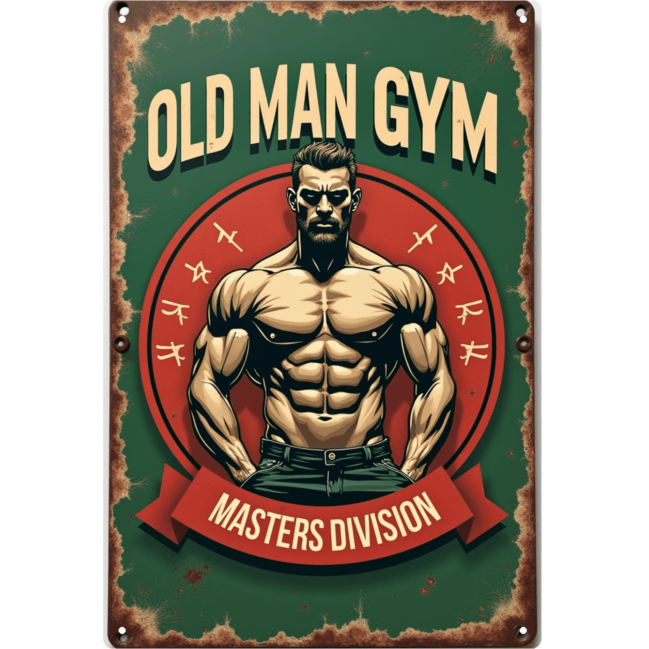 8x12 Inch Tin Sign - OLD MAN GYM Masters Division Design, Perfect for ...