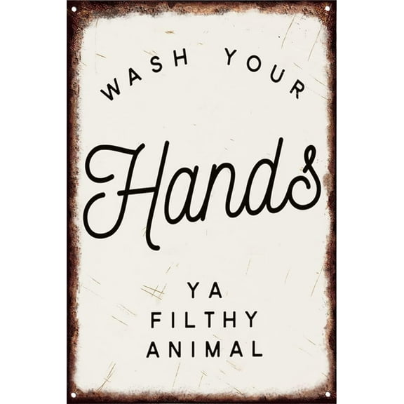 8x12 Inch Wash Your Hands Ya Filthy Animal Funny Bathroom Sign Bathroom Rules Bathroom Decor Wall Art Minimalist Wall Art Retro Metal Wall Art Posters Decor For Home Room Kitchen Bar Office Etc