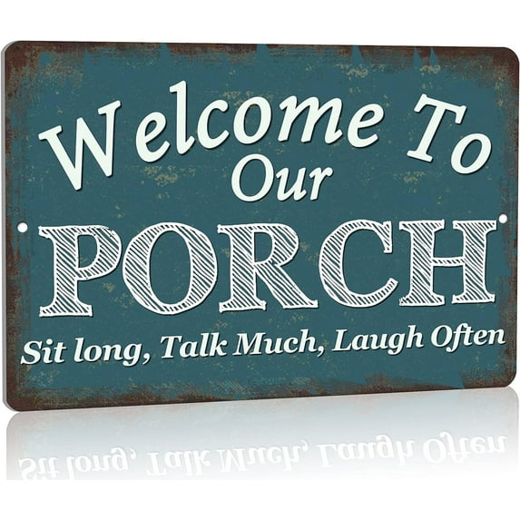 8x12 Inch Welcome To Our Porch Signs For Front Porch Decor Farmhouse - Back Door Porch Sign - Modern Rustic Outdoor Hanging Decor And Accessories For Home Suitable For Bedroom Restaurant