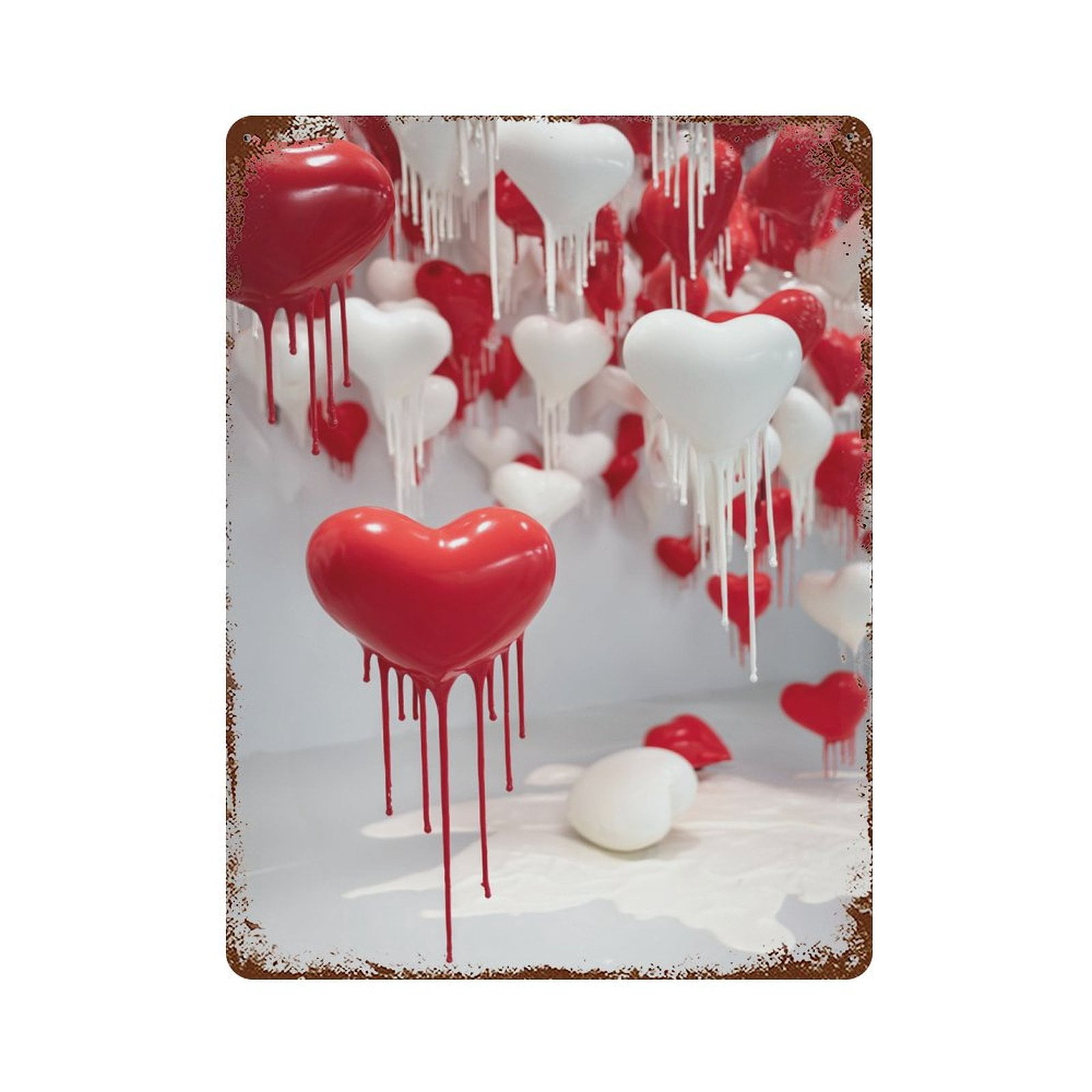 8x12 Inch Xiedada_06566_3_3D_red_and_white_hearts_dripping_with_paint ...