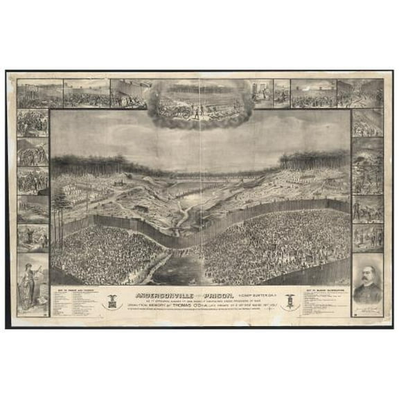 8x12 Photo-Andersonville Prison,Camp Sumter,Georgia,August 1864,GA,Prisoners of War