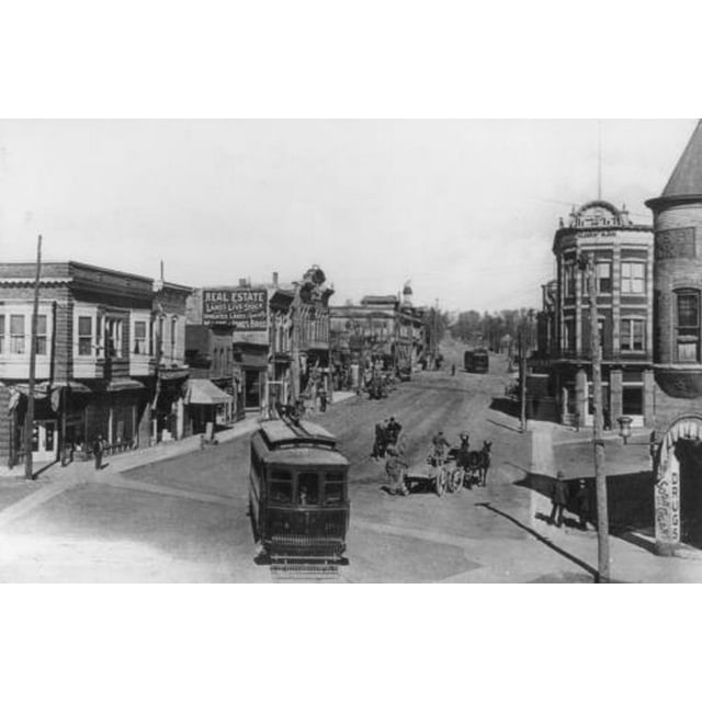 8x12 Photo: Business Section,Las Vegas,New Mexico,NM,Street Car,Real