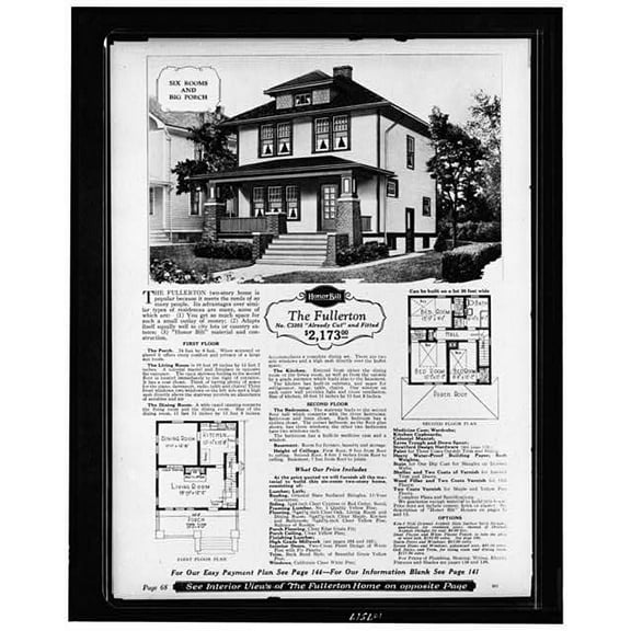 8x12 Photo-Fullerton,Sears,Roebuck,Co,dwellings,Honor Bilt Modern Homes,advertisments,c1928
