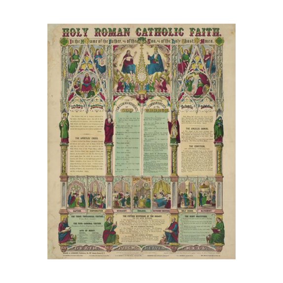 8x12 Photo-Holy Roman Catholic Faith,Lord's Prayer,Apostle's Creed,Ten ...