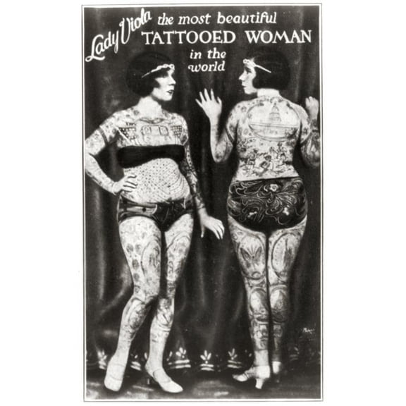 8x12 Photo-Lady Viola,Most beautiful tattooed woman in the world