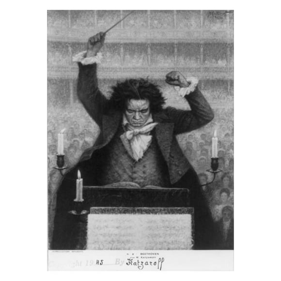 8x12 Photo-Ludwig van Beethoven,1770-1827,German composer,pianist,conducting orchestra