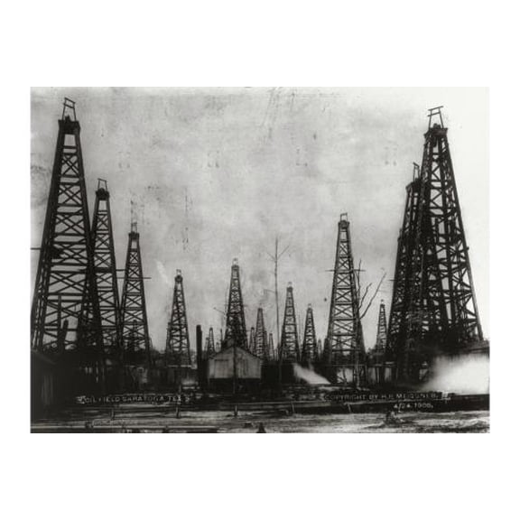 8x12 Photo-Oil Field,Saratoga,Texas,TX,Hardin County,c1908