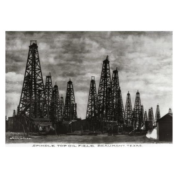 8x12 Photo-Spindle Top oil field,Beaumont,Jefferson County,Texas,TX,1910-30,oil wells