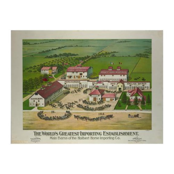 8x12 Photo-The World's Greatest Importing Establishment,Holbert Horse Importing Company