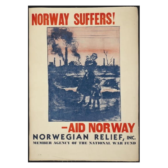 8x12 Photo-World War II,WWII,Norway Suffers,Aid Norway,Children,Burning Village,Fund Raise