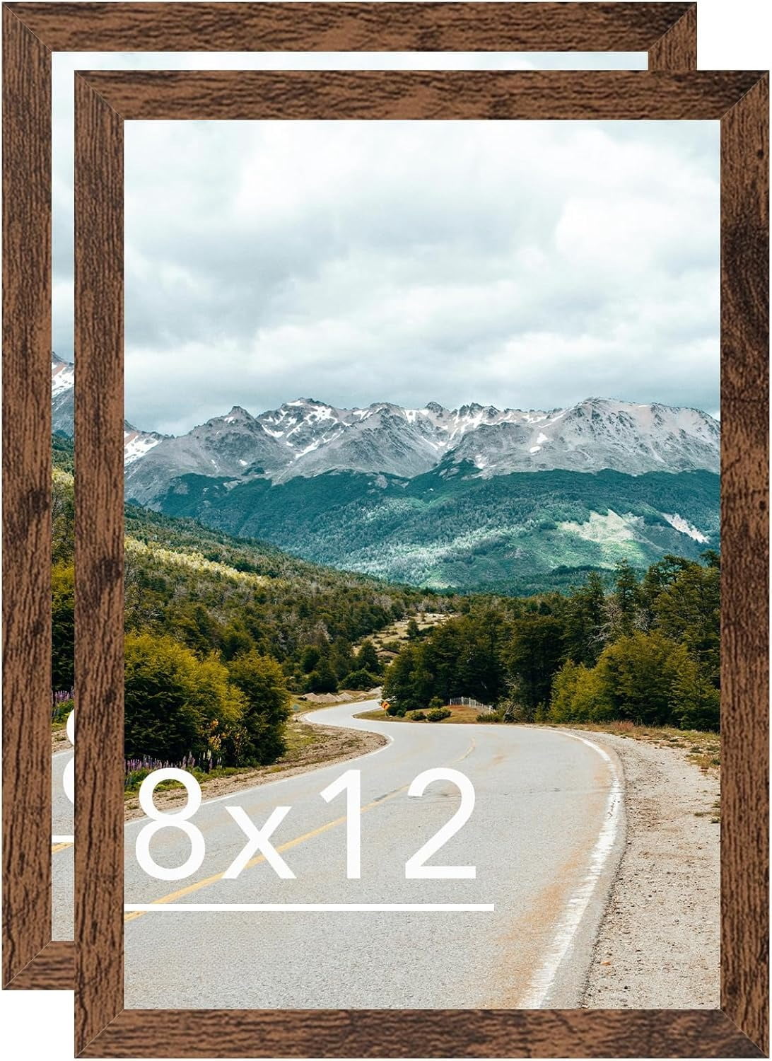 8x12 Picture Frame Deep Brown for Wall Hanging, Wood 8 x 12 Frame Photo Frame for Wall Horizontally or Vertically, Deep Brown, 2 Pack