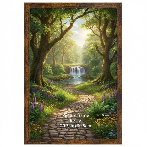 8x12 Picture Frame for Tabletop Wall Vertical and Horizontal Display, Brown
