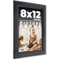 thumbnail image 1 of 8x12 Refined Black Picture Frame - UV Acrylic, Foam Board Backing, Hanging Hardware, 1 of 8