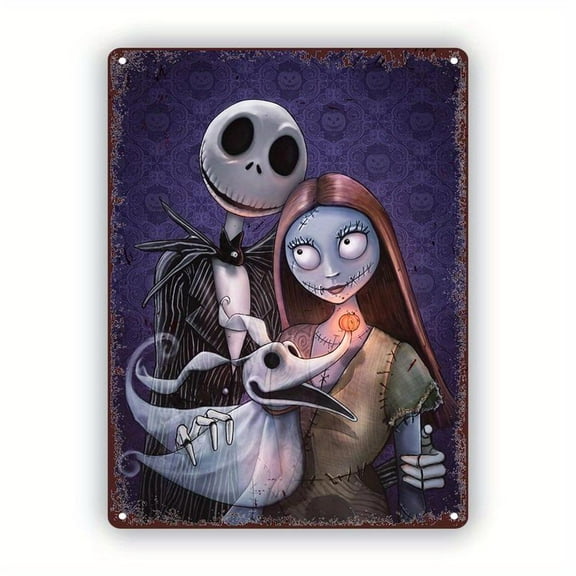 8x12 "Retro Metal Bride Nightmare Before Christmas Wall Art Tin Sign for Bedroom & Living Room Decor, Perfect Gift for Friends