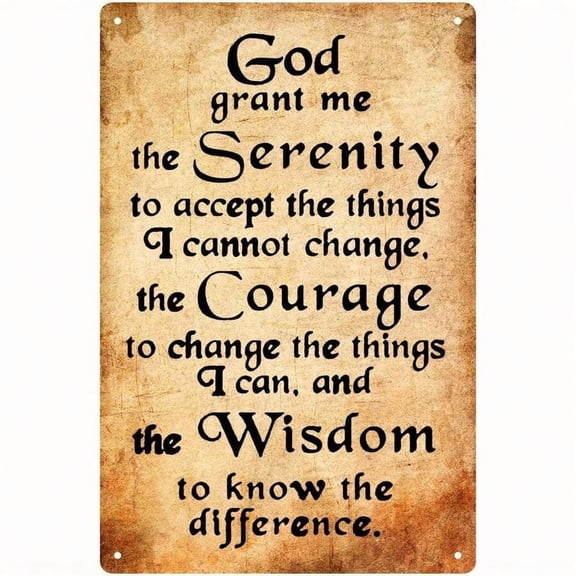 [8x12" Serenity Sign] Vintage Metal 8x12 Inches Serenity Prayer Tin Sign | Christian Wall Art For Home, Bar, Cafe, Garage Decor, Tin