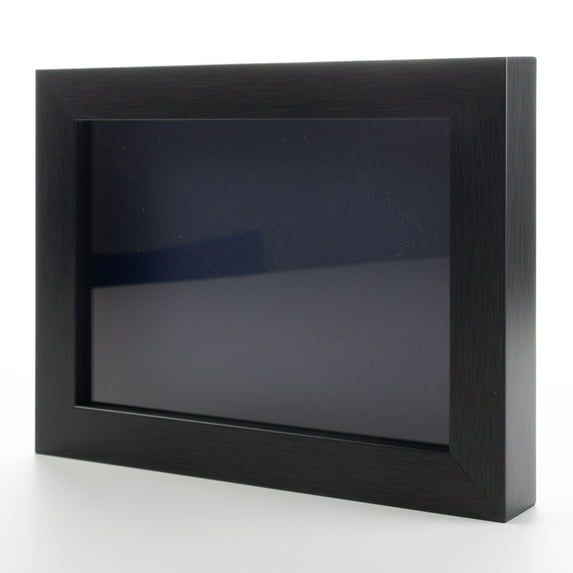 8x12 Shadow Box Frame Gray Stained Real Wood with a Navy Acid-Free Backing | 3/4" of Usuable Depth