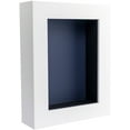 thumbnail image 1 of 8x12 Shadow Box Frame In White With A 1 3/4" Usable Depth Includes Navy Blue Acid-Free Backing, UV, 1 of 6