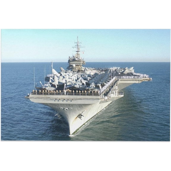 8x12 in Naval Warship Metal Tin Sign, Aircraft Carrier Collectible Wall Hanging Dcor
