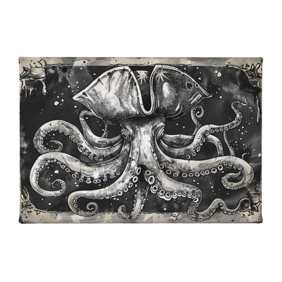 8x12 inch Art Paintings For Wall Vintage Pirate Squid,Bathroom,Man Cave,Hotels,Home Rustic Wall Decor Art Prints,Retro Squid Pirate Decorative Painting,For Marine Organism Enthusiast Gifts