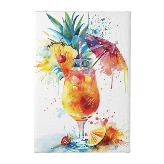 8x12 inch Bar Decorative Painting Pineapple Cocktail,Tavern,Bar Wall Decor Accessory,Modern Style Pineapple Cocktail Oil PaintingWall Art,Gifts For Cocktail Enthusiast,Kitchen,Bar,Bathroom