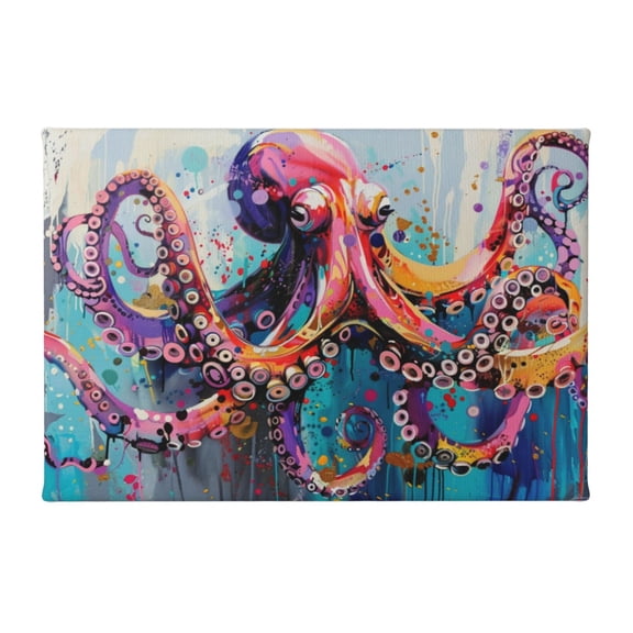 8x12 inch Bathroom Decor Canvas Hanging Picture Squid Graffiti,Aquarium,Man Cave,Hotels,Bathroom Wall Decor Painting Canvas,Gift For Squid Lovers,Modern Style Squid Graffiti Poster & Prints