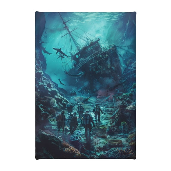 8x12 inch Bathroom Decor Explore Sunken Ships Oil Paintings On Canvas,Home Room Decor Bathroom Accessory,Bedroom,Living Room,Bathroom,Study Wall Art Decor Poster & Prints,Gifts For Explorer