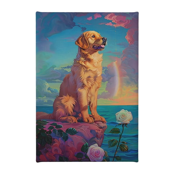 8x12 inch Bathroom Decorative Paintings Shore Golden Retriever,Bathroom Home Decor Accessory,Modern Style Shore Golden Retriever Art Poster Prints,Funny Gift For Golden Retriever Enthusiast