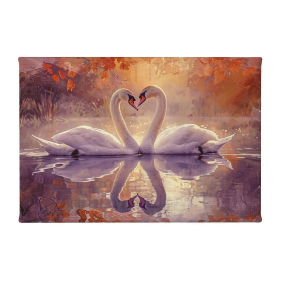 8x12 inch Bedroom Wall Art Decor White Swan Is In The Lake Canvas Pictures,Apartment Home Bathroom,Living Room,Kitchen,Study Wall Prints Decor,Charm White Swan Is In The Lake Hanging Picture