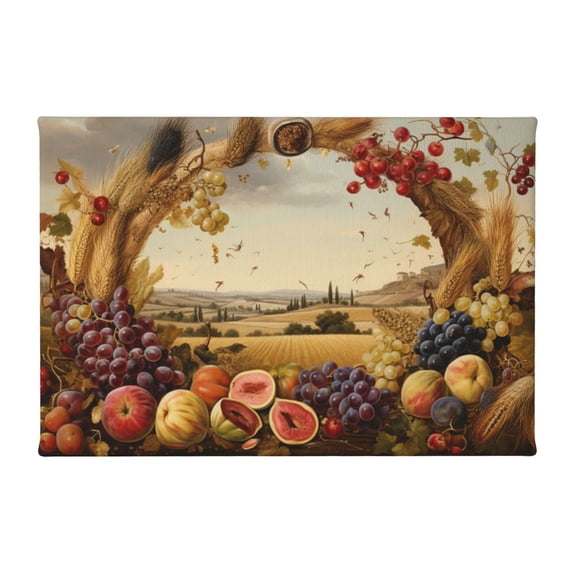 8x12 inch Canvas Frameless Painting Fruits & Wheat Fields,Rustic Yard,Bar,Cafe,Restaurant Decorative Painting,Indoor Bedroom,Living Room,Kitchen Wall Decor Prints,For Wheat Fields Lover Gift