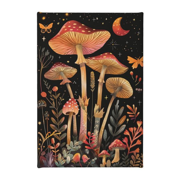 8x12 inch Canvas Frameless Painting Mushroom World At Night,Apartment Living Room,Kids Room,Rustic Cafes,Bar,Restaurant Wall Art Decor Canvas Paintings,Modern Style Mushroom At Night Prints