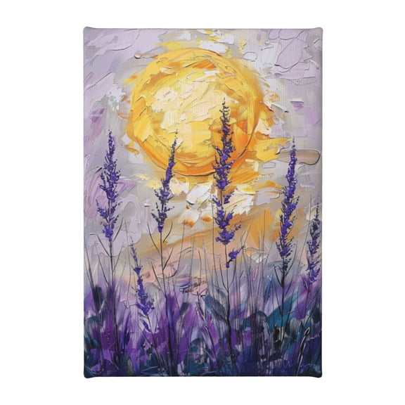 8x12 inch Canvas Frameless Painting Picture Lavender & Sun,Apartment Bathroom,Living Room,Lounge,Office Wall Art Decor,Charm Lavender Modern Style Oil Paintings On Canvas Wall Art,Home Decor